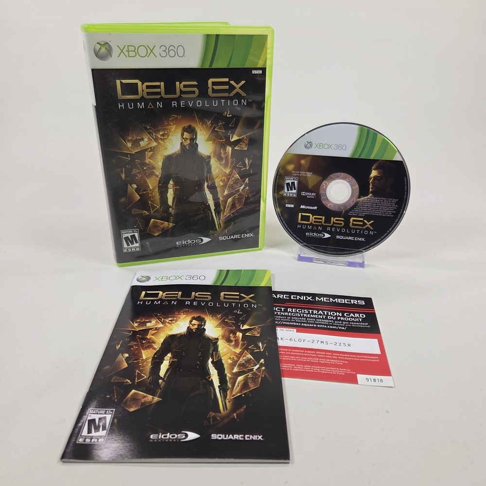 Deus Ex: Human Revolution (Microsoft Xbox 360, 2011) TESTED - Complete
